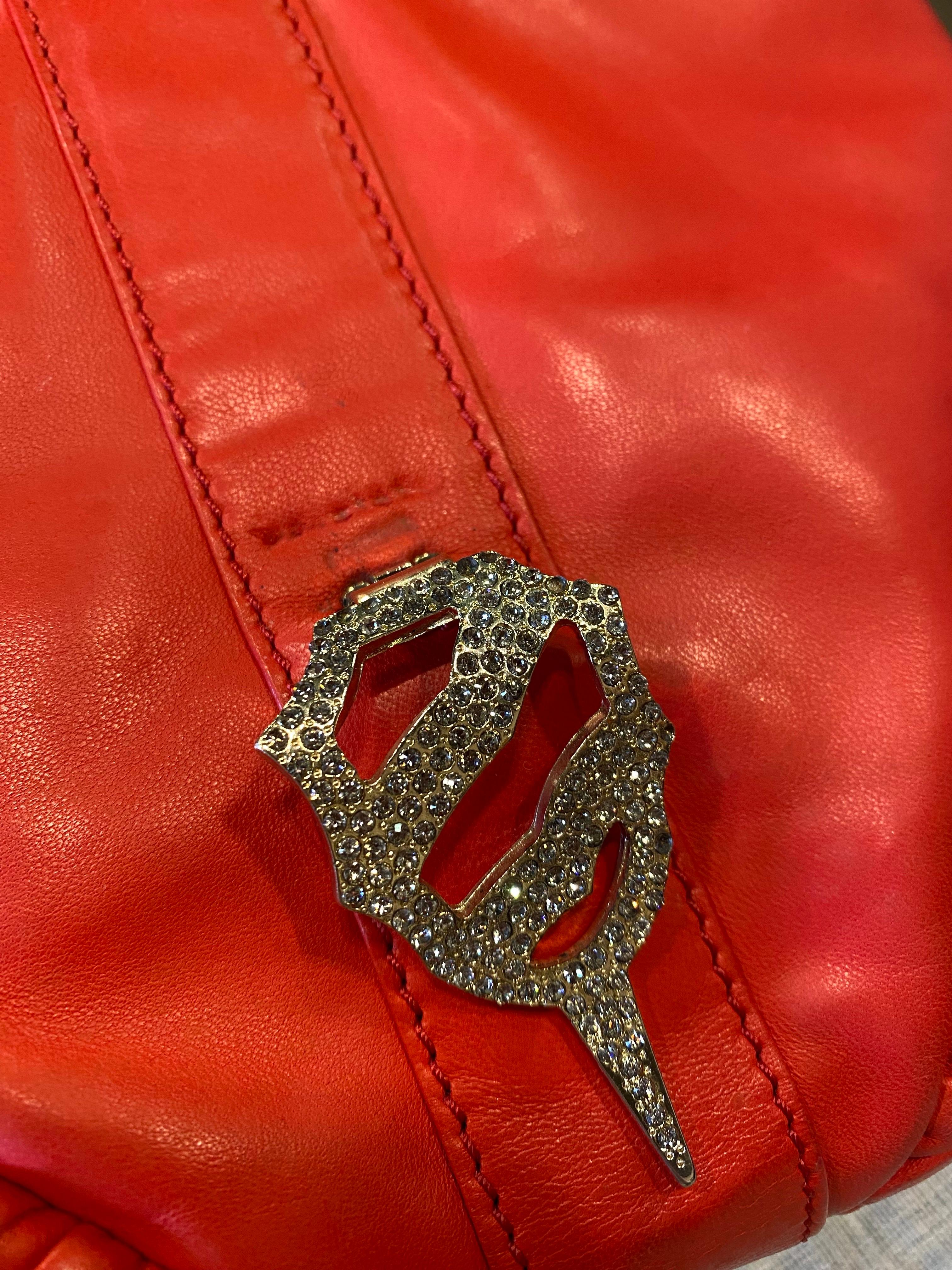 Trussardi sac en cuir vintage en vente 7