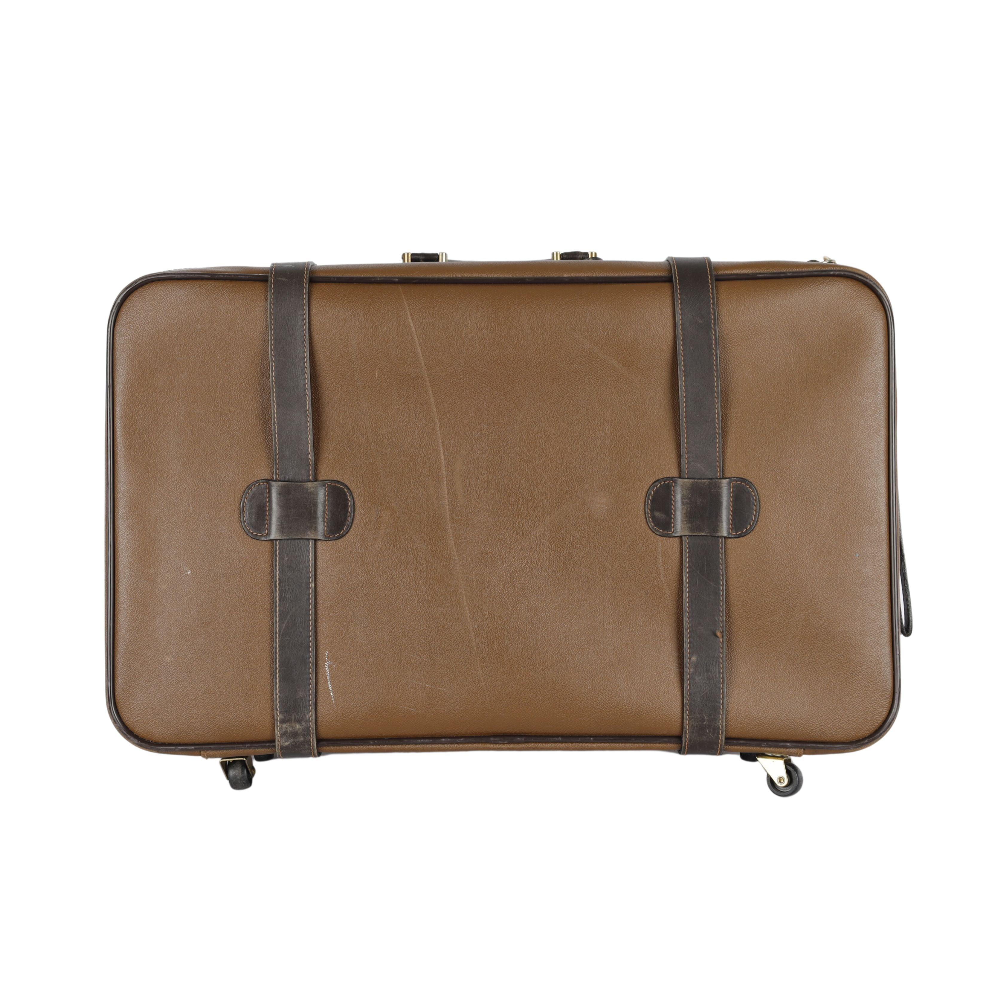 Trussardi Vintage Leather Luggage - '90s In Fair Condition For Sale In Milano, IT