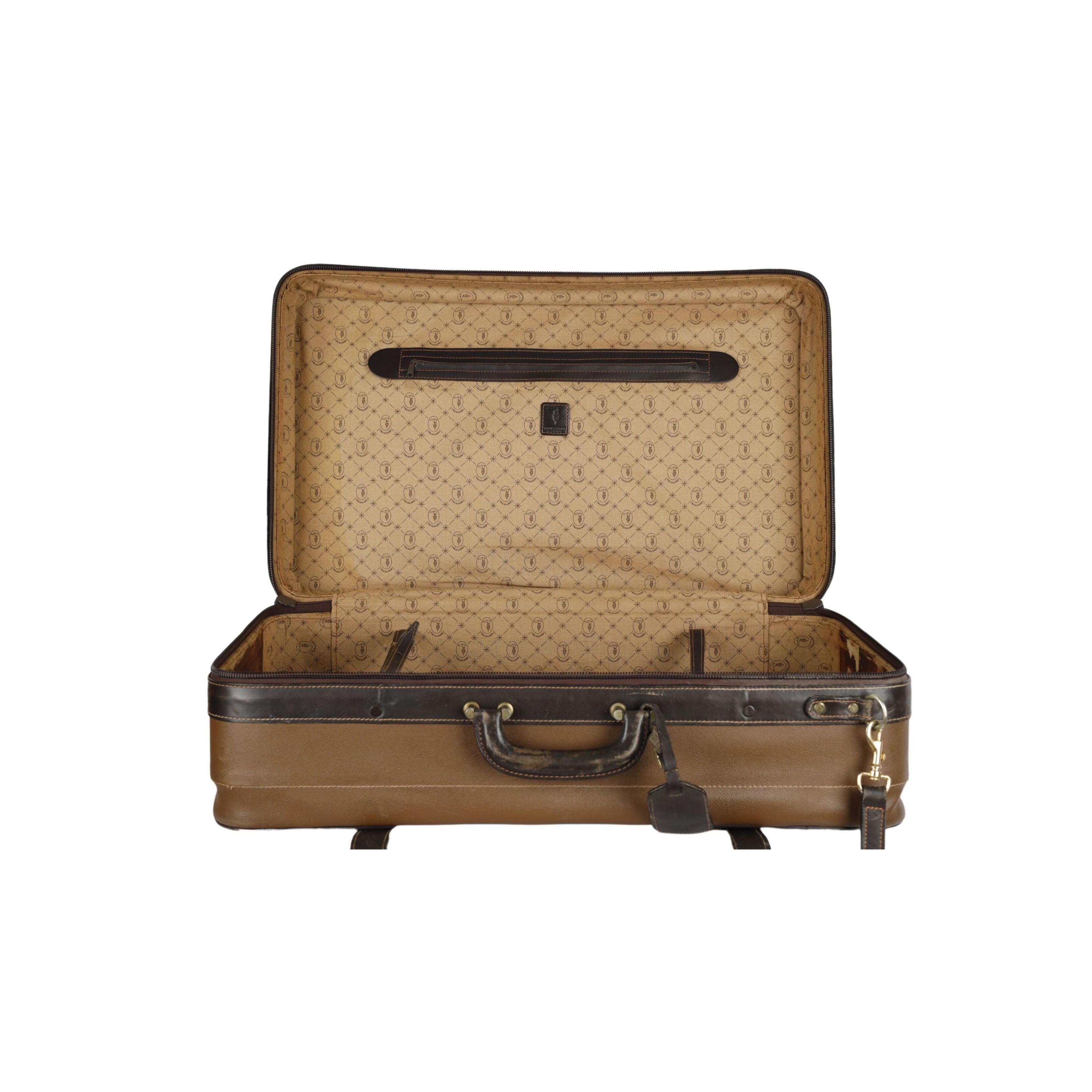 Trussardi Vintage Leather Luggage - '90s For Sale 1