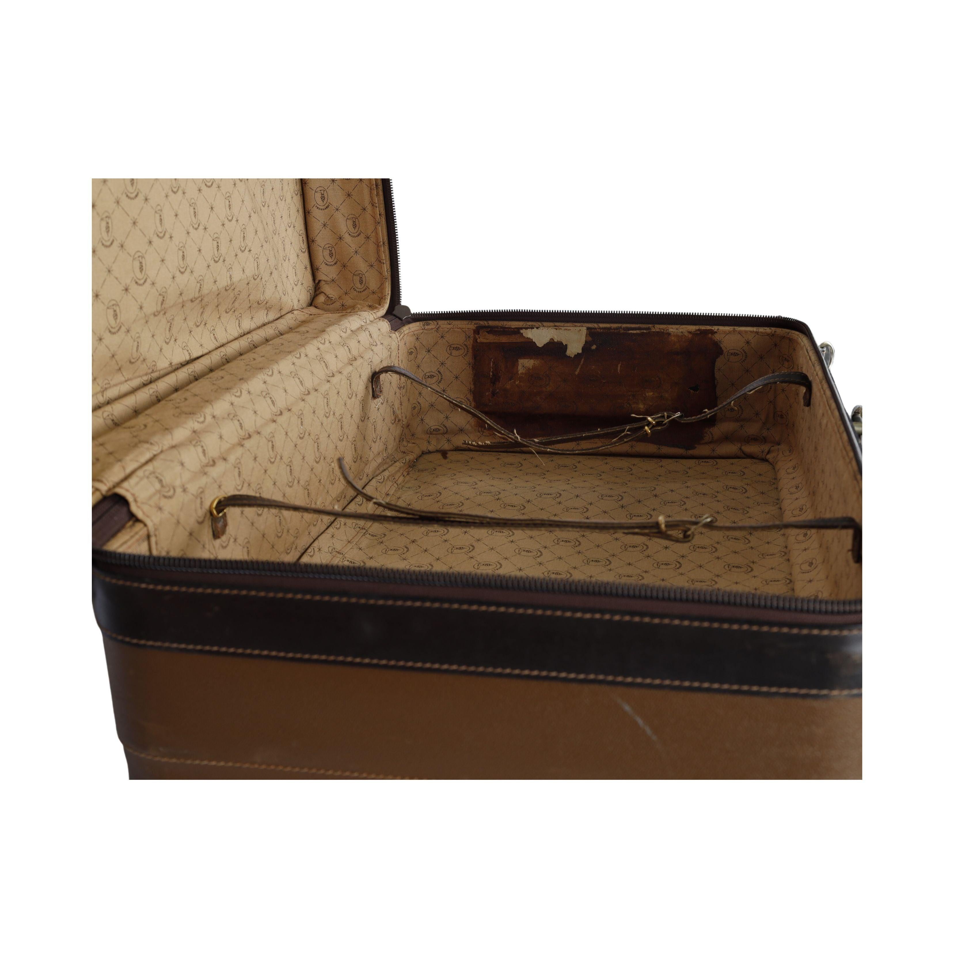 Trussardi Vintage Leather Luggage - '90s For Sale 2