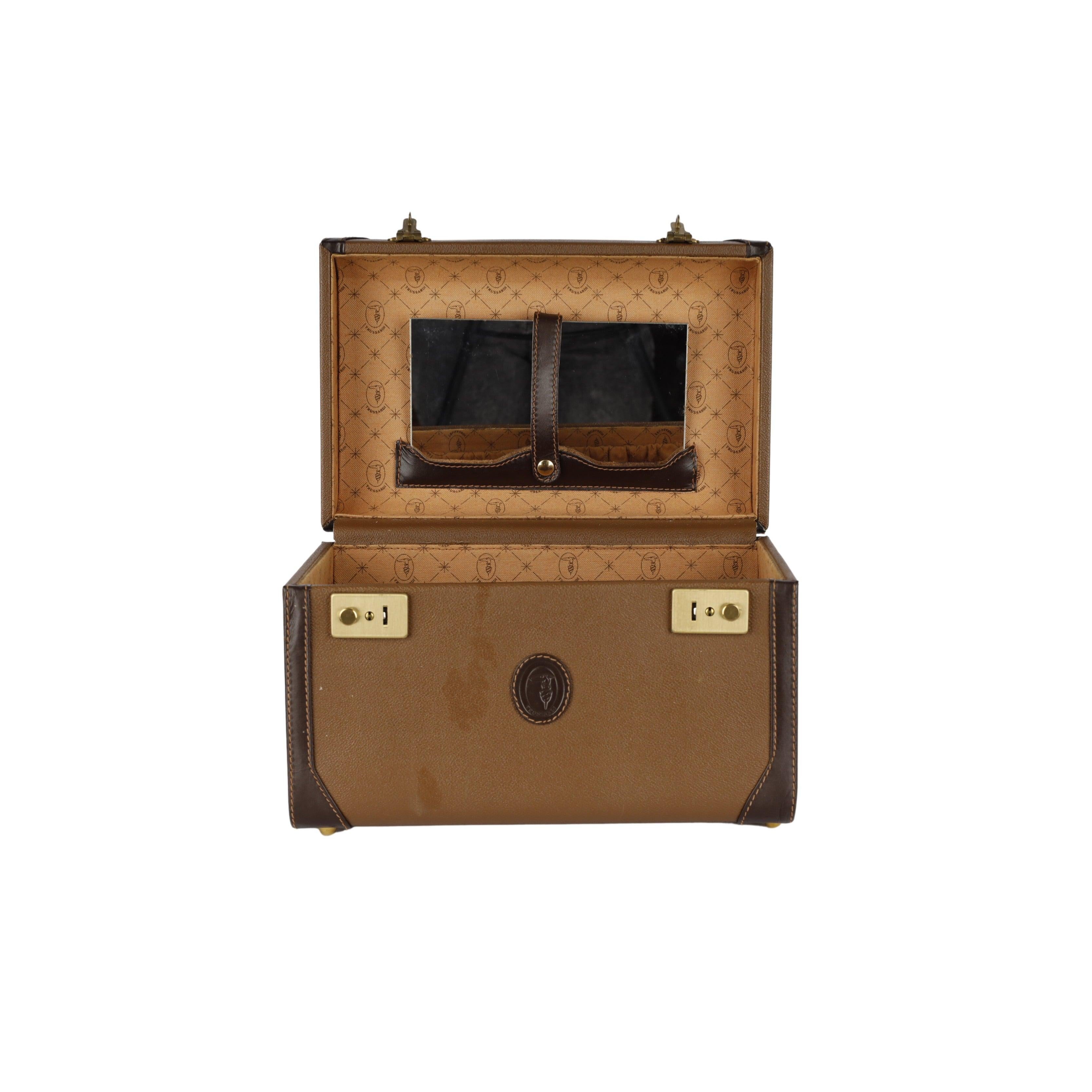 Brown Trussardi Vintage Vanity Bag - '90s For Sale