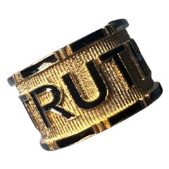 Truth  Black Enamel Signet Ring Memento Mori Style