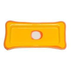 Try Large Rectangular Tray in Matt Yellow, Clear Fuchsia by Gaetano Pesce