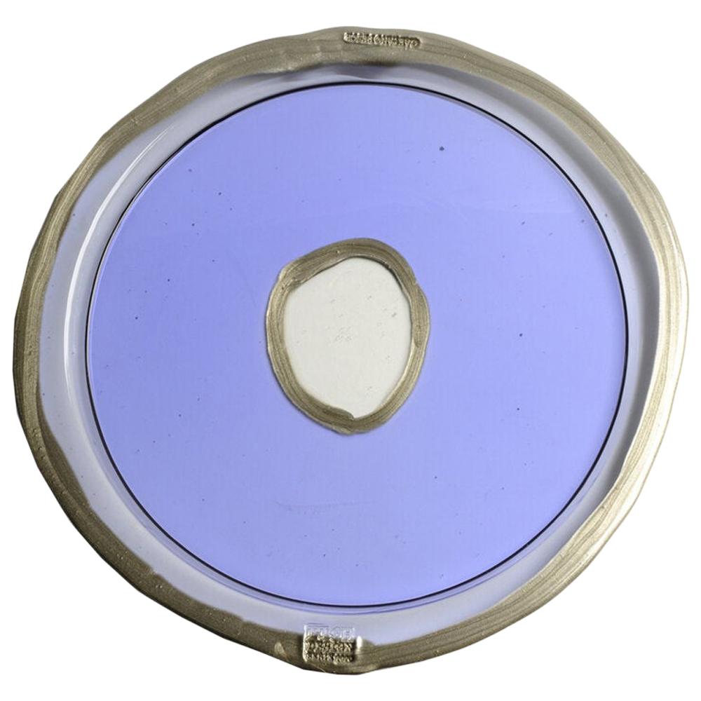 Try-Tray Large Round Tray in Clear Lilac, Bronze by Gaetano Pesce