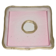 Try-Tray Large Square Tray in Clear Pink and Bronze by Gaetano Pesce Try-Tray Large Square Tray in Clear Pink and Bronze by Gaetano Pesce