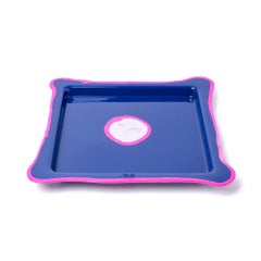 Gaetano Pesce Try-Tray Square Large Tray Blue Fluo Fuchsia