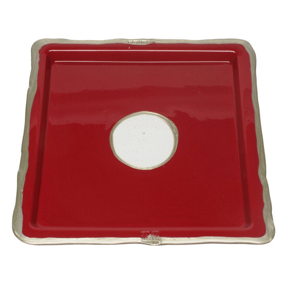 Vassoio quadrato medio Try-Tray in ciliegio opaco e bronzo di Gaetano Pesce