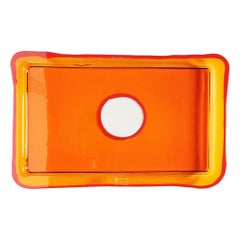 Try-Tray Small Rectangular Tray in Clear Orange, Matt Orange by Gaetano Pesce