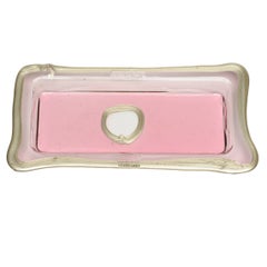 Try-Tray Small Rectangular Tray in Clear Pink, Matt Bronze by Gaetano Pesce