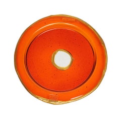 Try-Tray Small Round Tray in Clear Orange, Gold by Gaetano Pesce