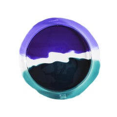 Try-Tray Small Round Tray in Clear Purple, Clear, Emerald Green by Gaetano Pesce