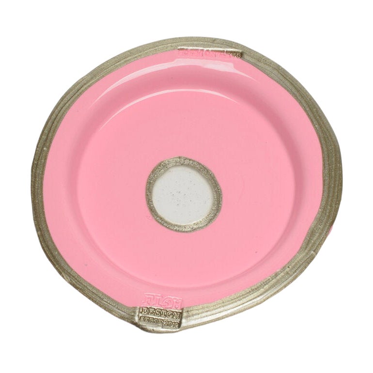 Petit plateau rond Try-Tray en rose mat, bronze de Gaetano Pesce