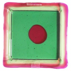 Try-Tray Small Square Tray in Clear Emerald, Fuchsia by Gaetano Pesce