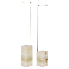 Tryanna - Jardinera Persa Verde Ónice en Inox y Dorado Elegancia