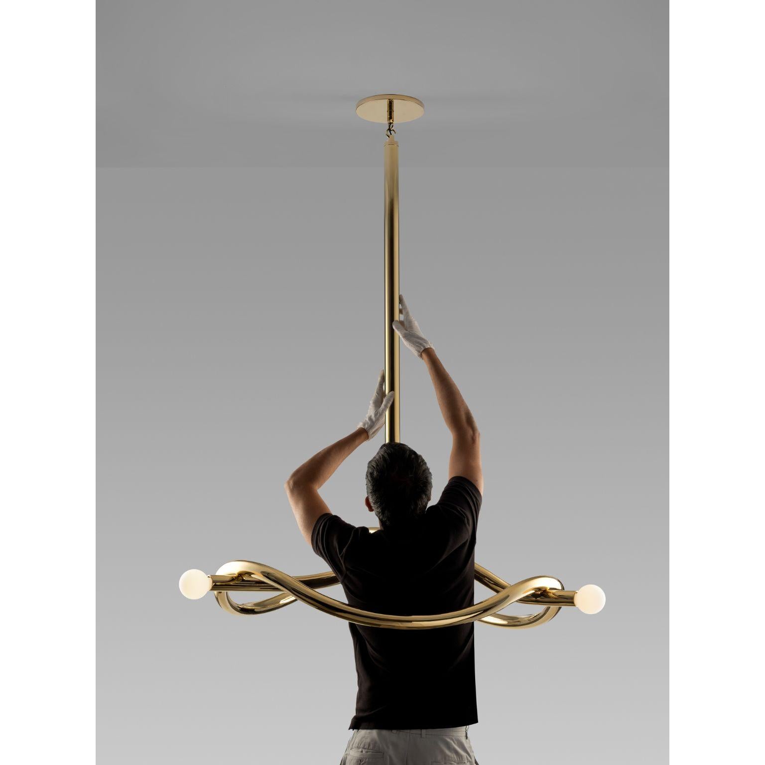 Brass Tryst Six Chandelier by Paul Matter