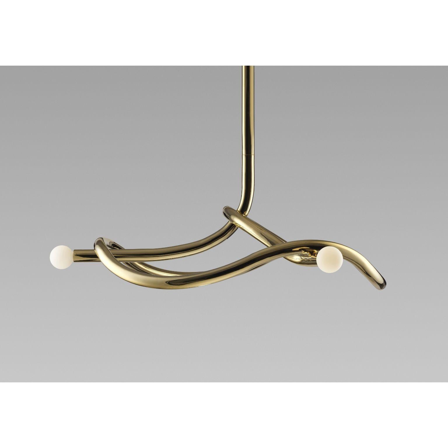 Ottone Lampadario Tryst Three di Paul Matter in vendita