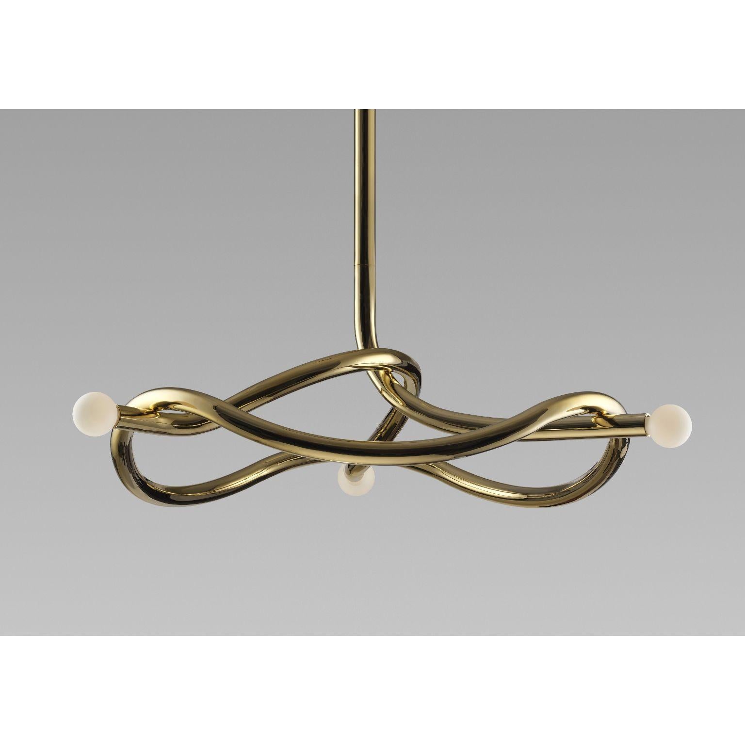 Brass Tryst Three Chandelier by Paul Matter For Sale