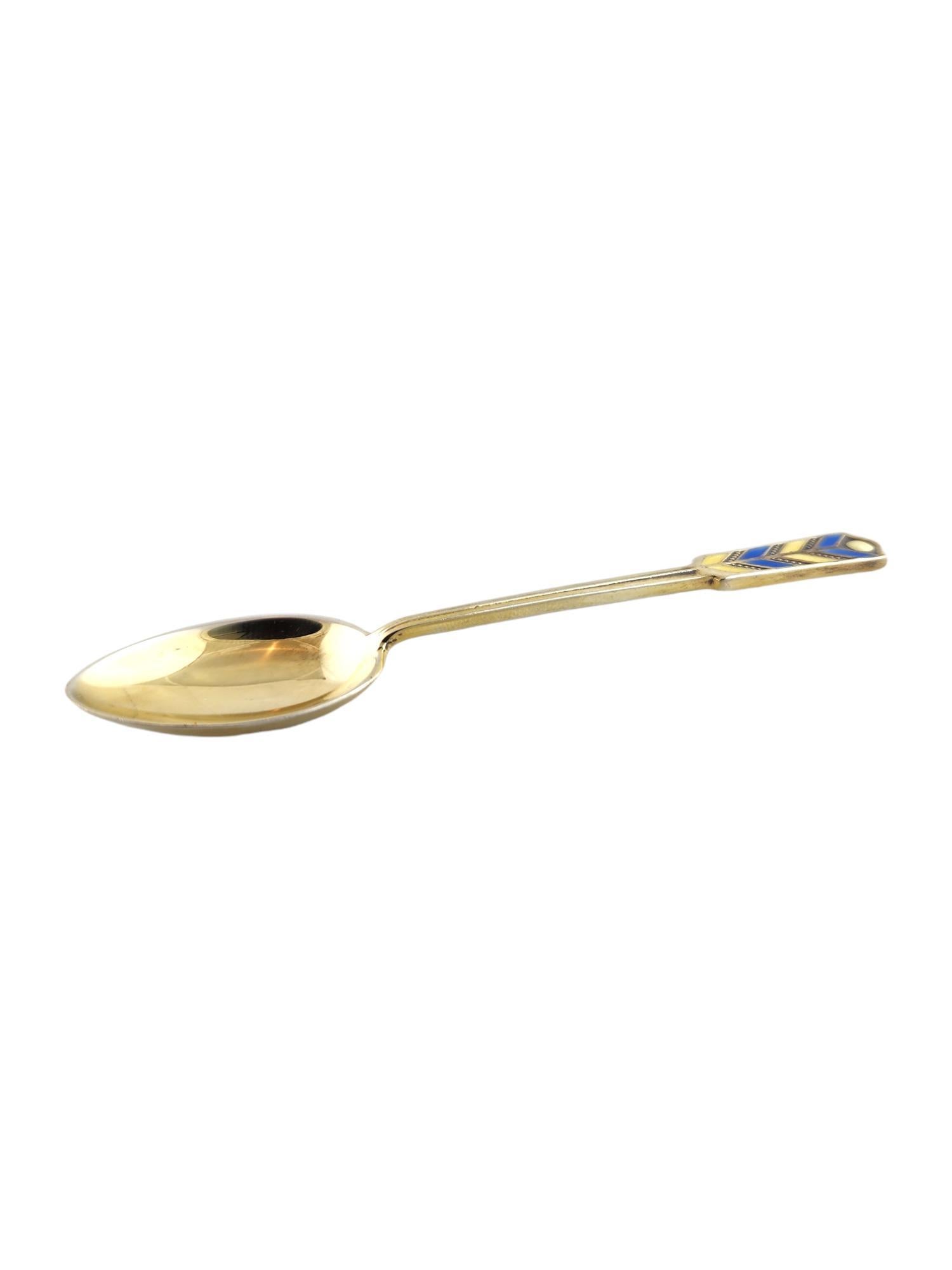 Women's T&S Birmingham England Set of 5 Sterling Silver Enamel Chevron Spoons #18694 For Sale