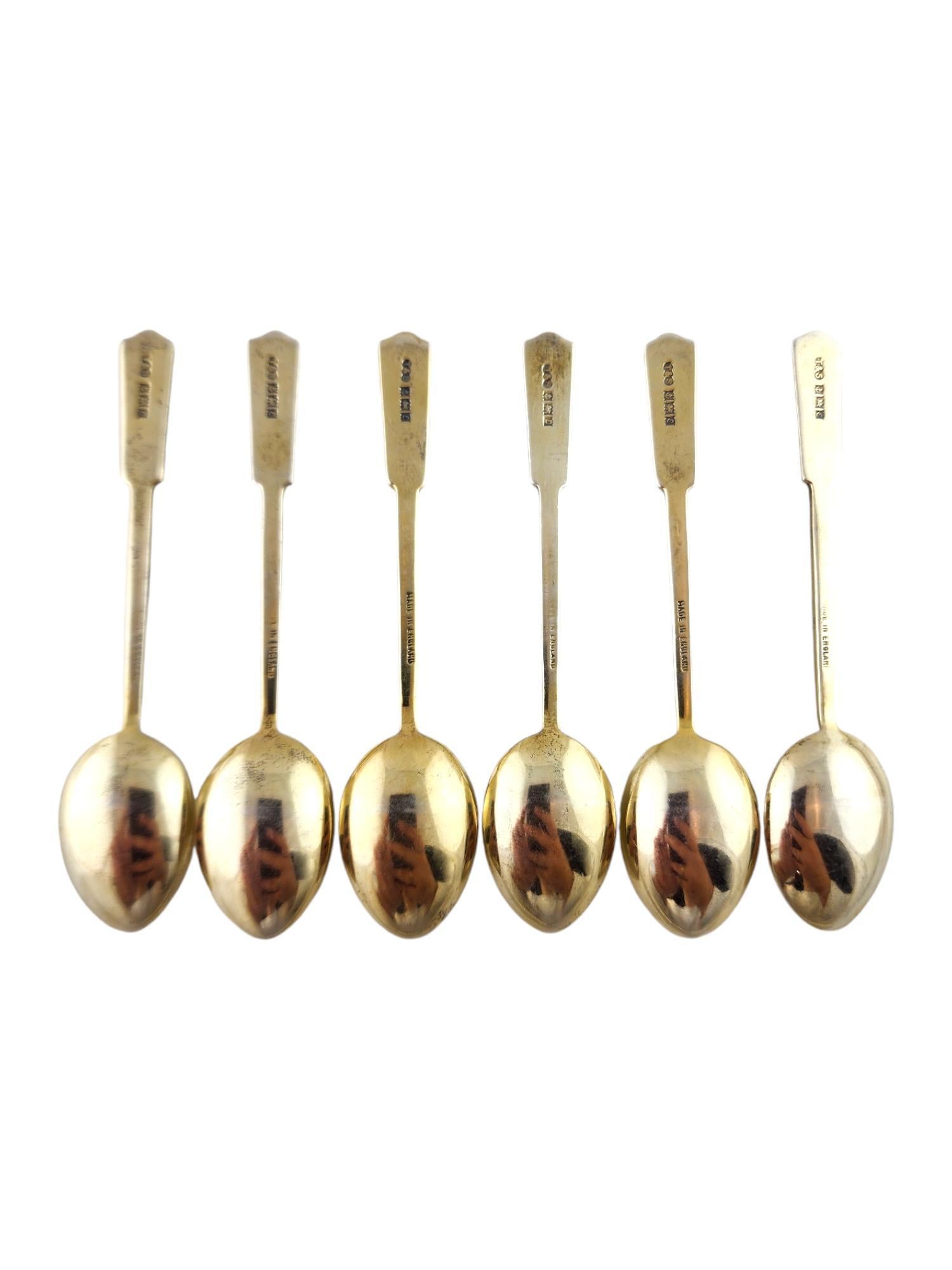 T&S Birmingham England Set of 5 Sterling Silver Enamel Chevron Spoons #18694 For Sale 3