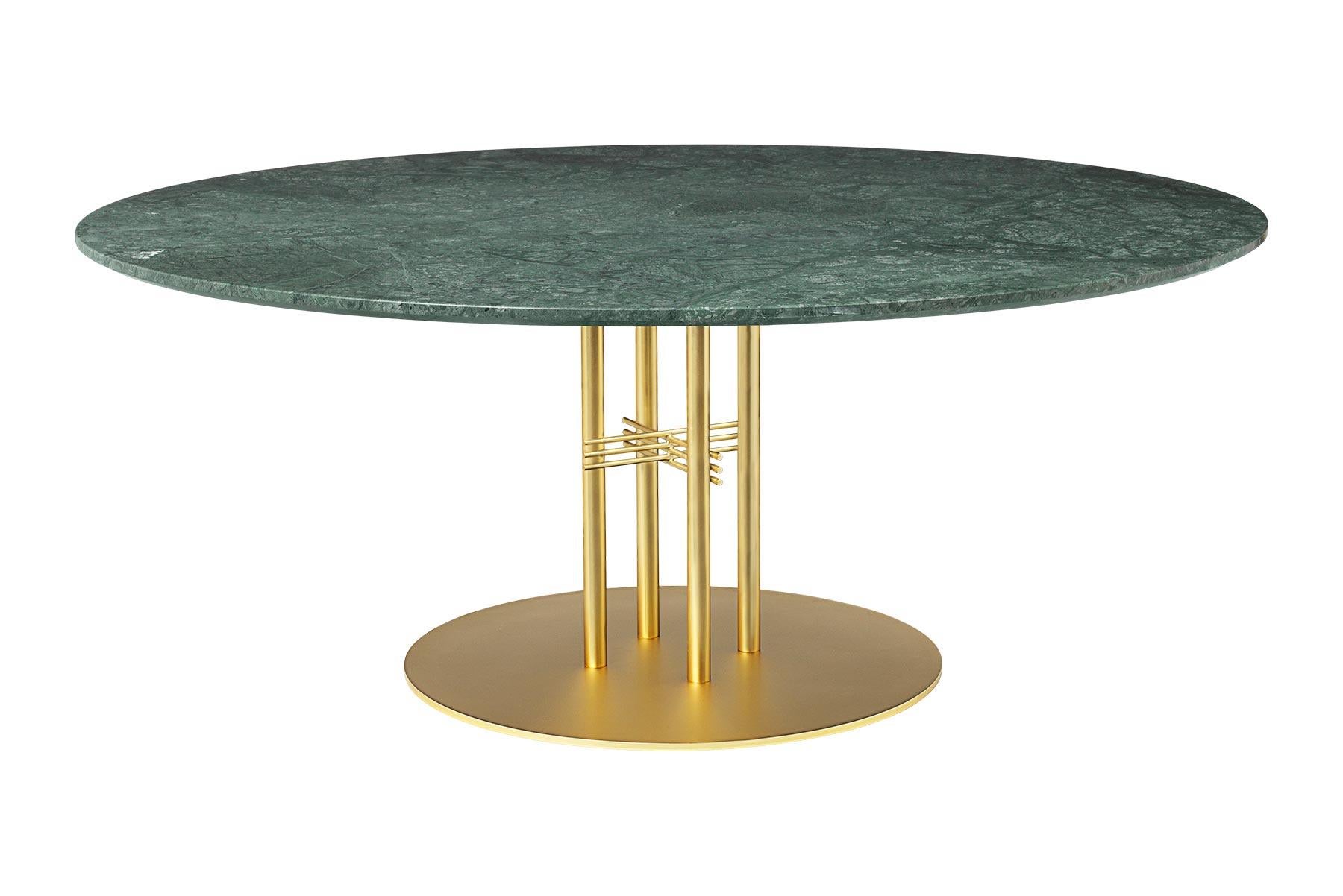 Scandinavian Modern TS Column Lounge Table, Round, Black Base, Large, Marble