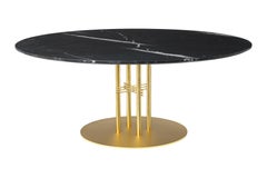 TS Column Lounge Table, Round, Brass Base, X-Large, Marble