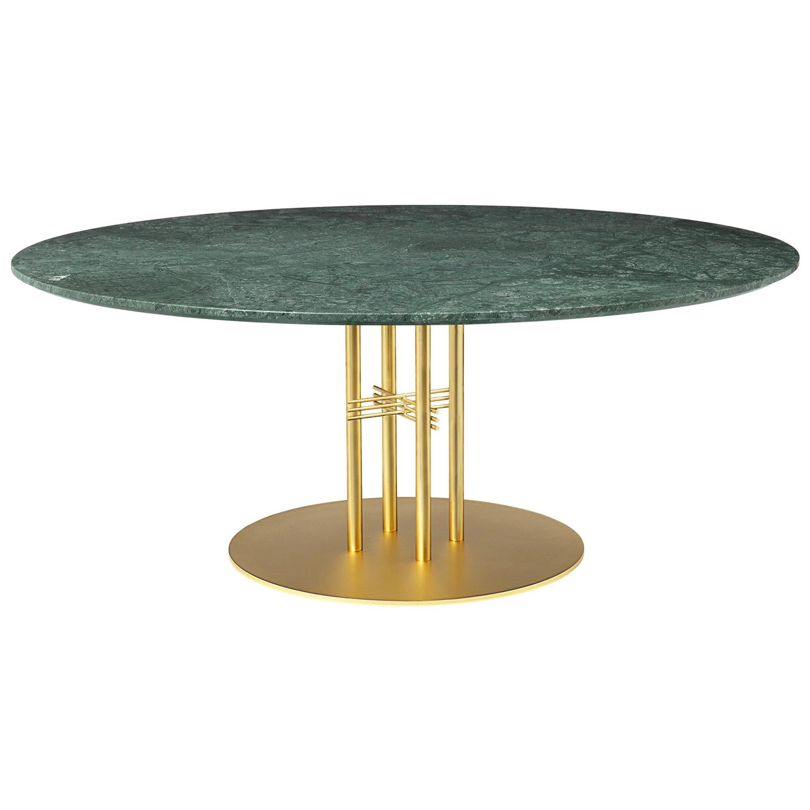 TS Column Lounge Table, Round, Brass Base, X-Large, Marble