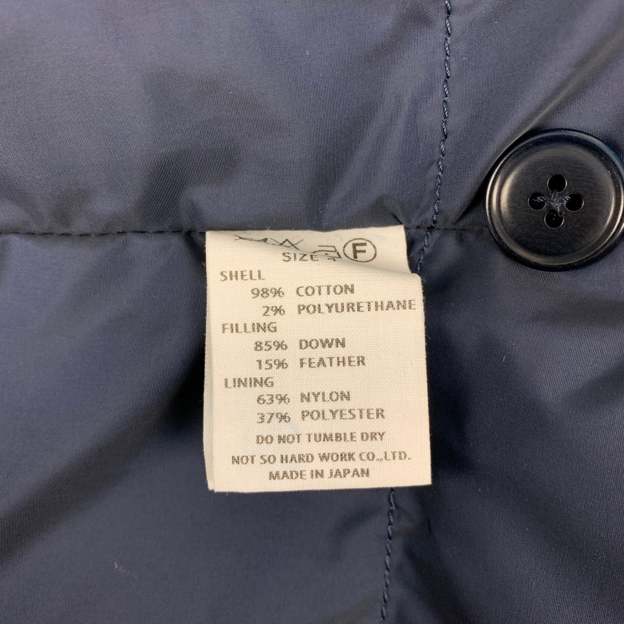Men's TS (S) Size L Indigo Down Fill Cotton / Polyurethane Hidden Placket Coat