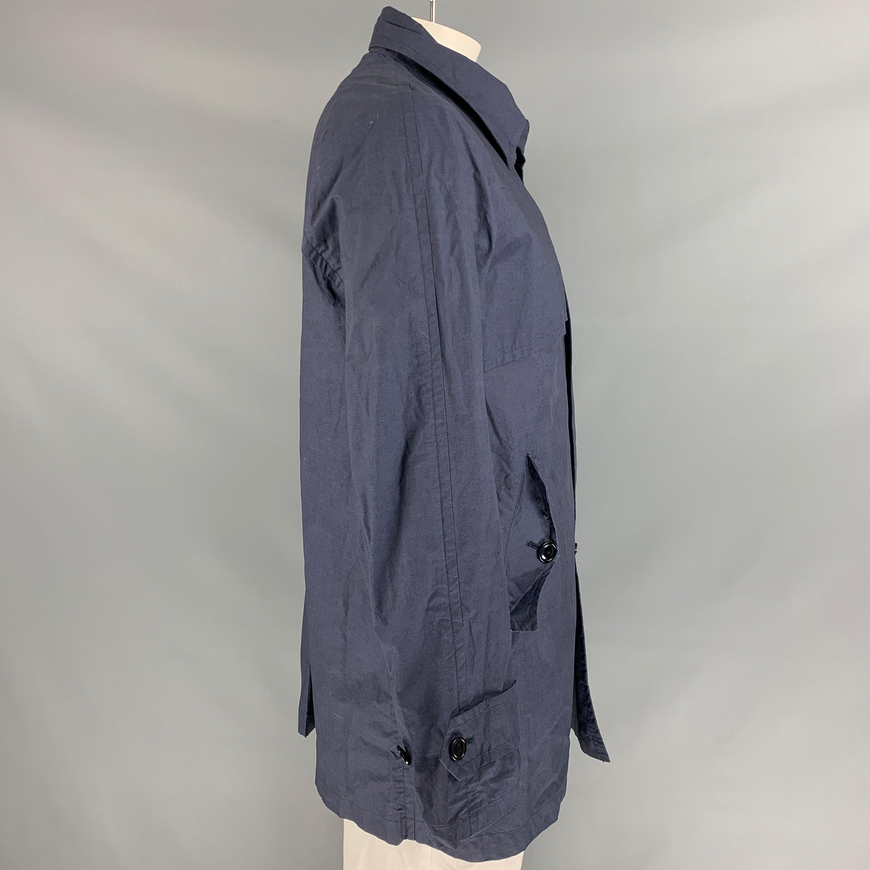 TS (S) Size L Navy Cotton Flap Pockets Jacket In Good Condition For Sale In San Francisco, CA