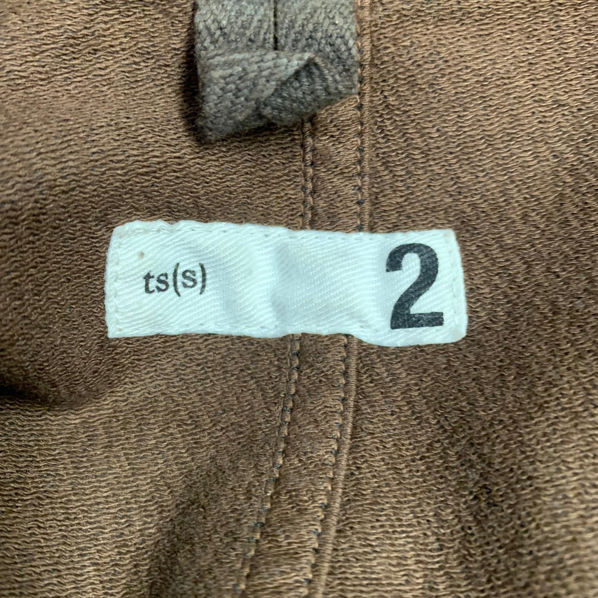 TS (S) Size M Brown Stripe Cotton Blend Oversized French Chore Jacket For Sale 2