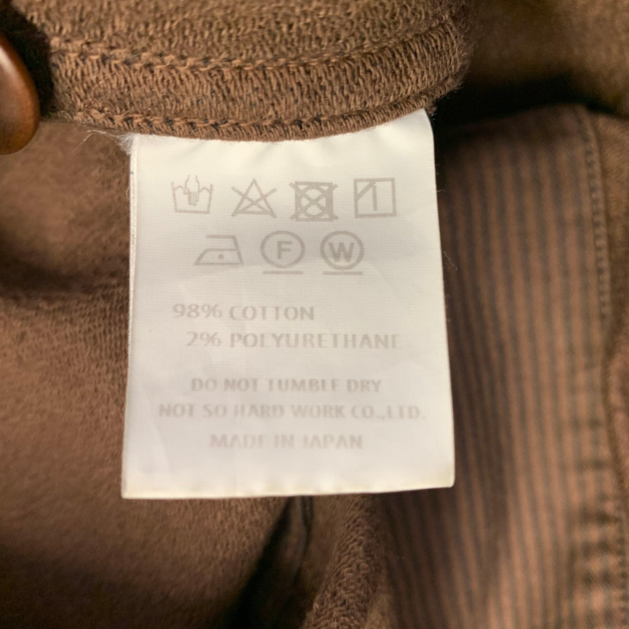 TS (S) Size M Brown Stripe Cotton Blend Oversized French Chore Jacket For Sale 3