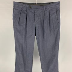 TS (S) Size M Indigo Cotton Blend Pleated Casual Pants