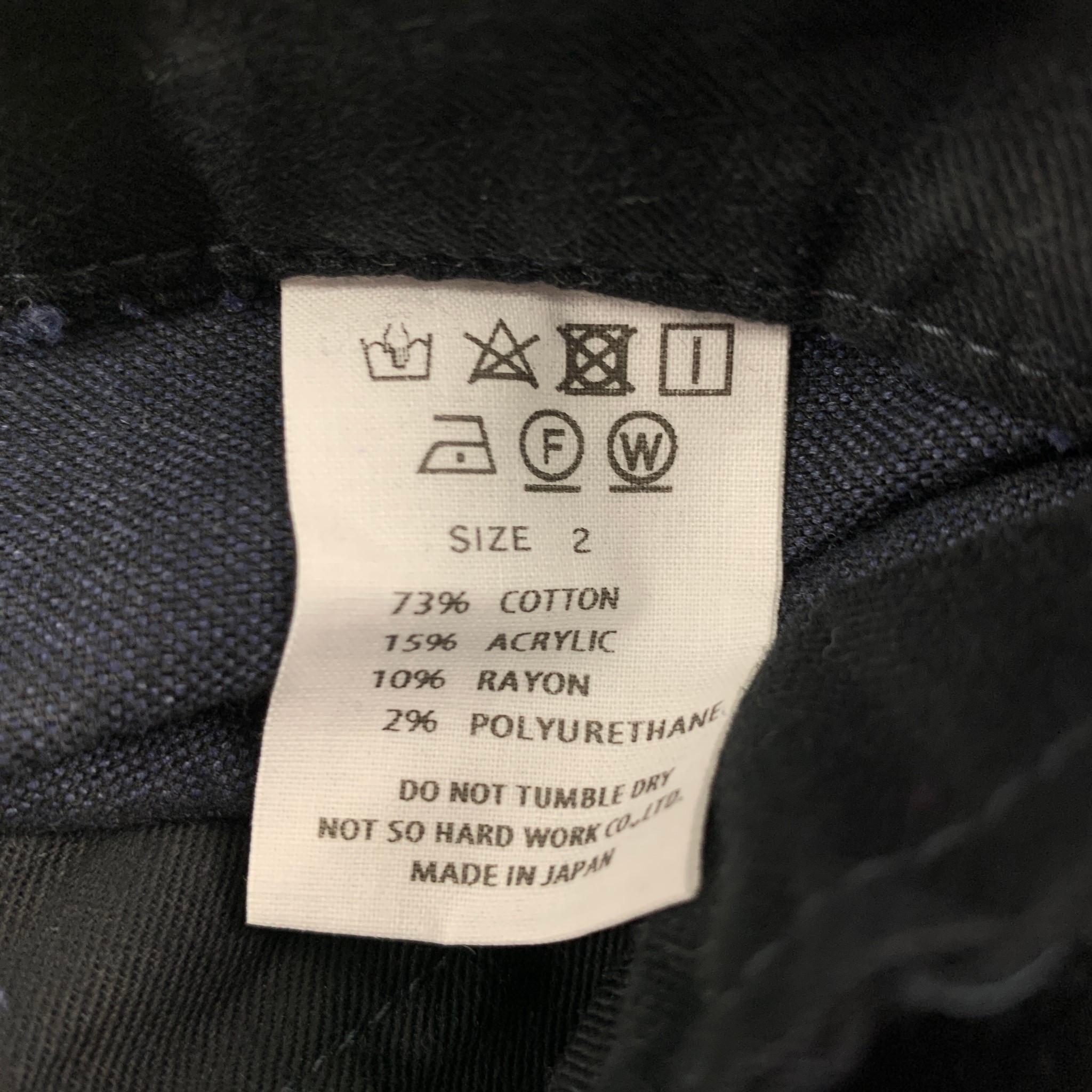 TS (S) Size M Indigo Cotton Blend Pleated Casual Pants In Good Condition In San Francisco, CA