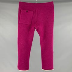 TS (S) Size M Purple Ribbed Wool Blend Drawstring Casual Pants