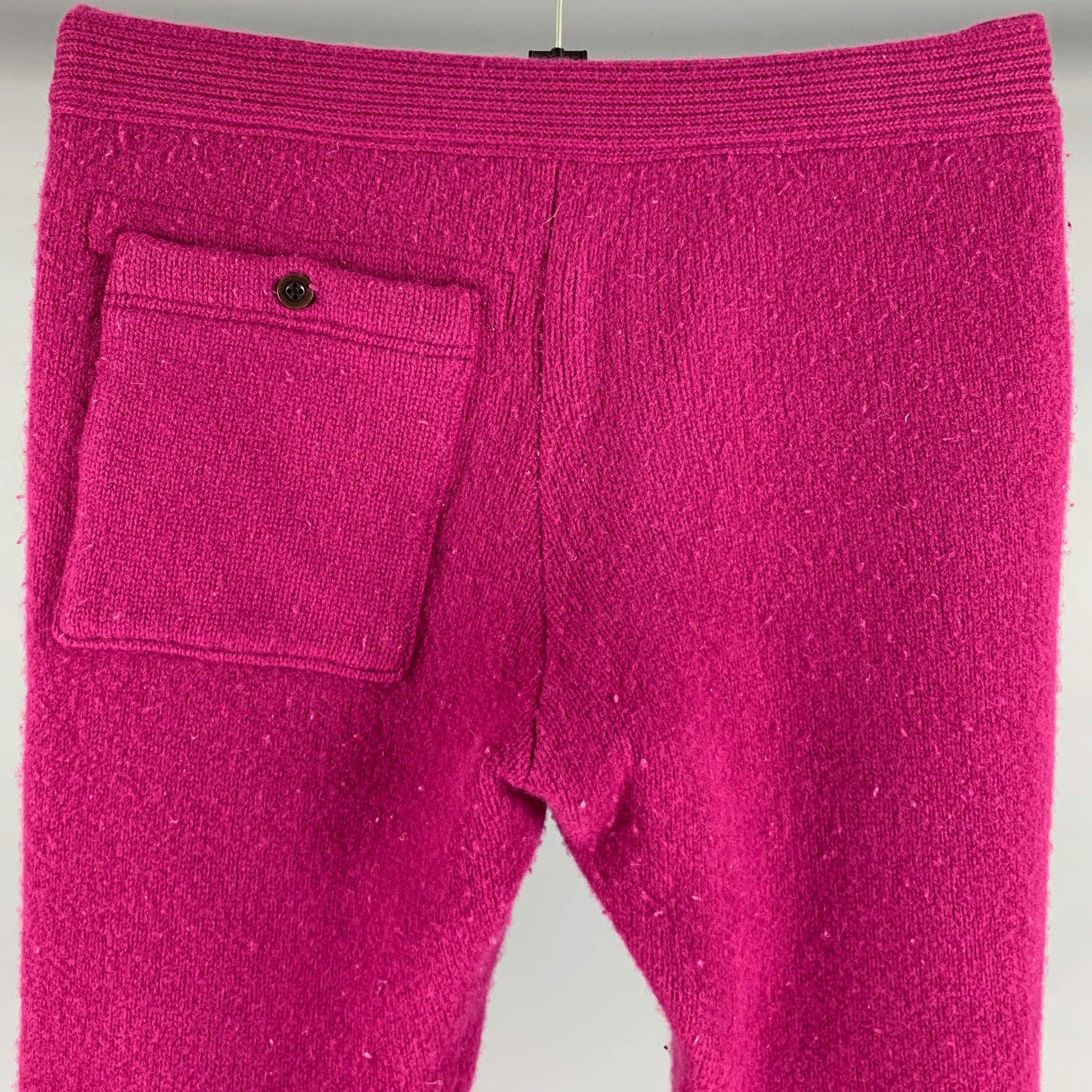 TS (S) Größe M Lila gerippte Hose aus Wollmischung mit Kordelzug Casual Hose im Zustand „Gut“ im Angebot in San Francisco, CA