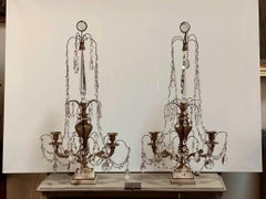 Tsar Era Gilt Bronze and Crystal Candelabra Girandoles