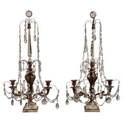 Tsar Era Gilt Bronze and Crystal Candelabra Girandoles