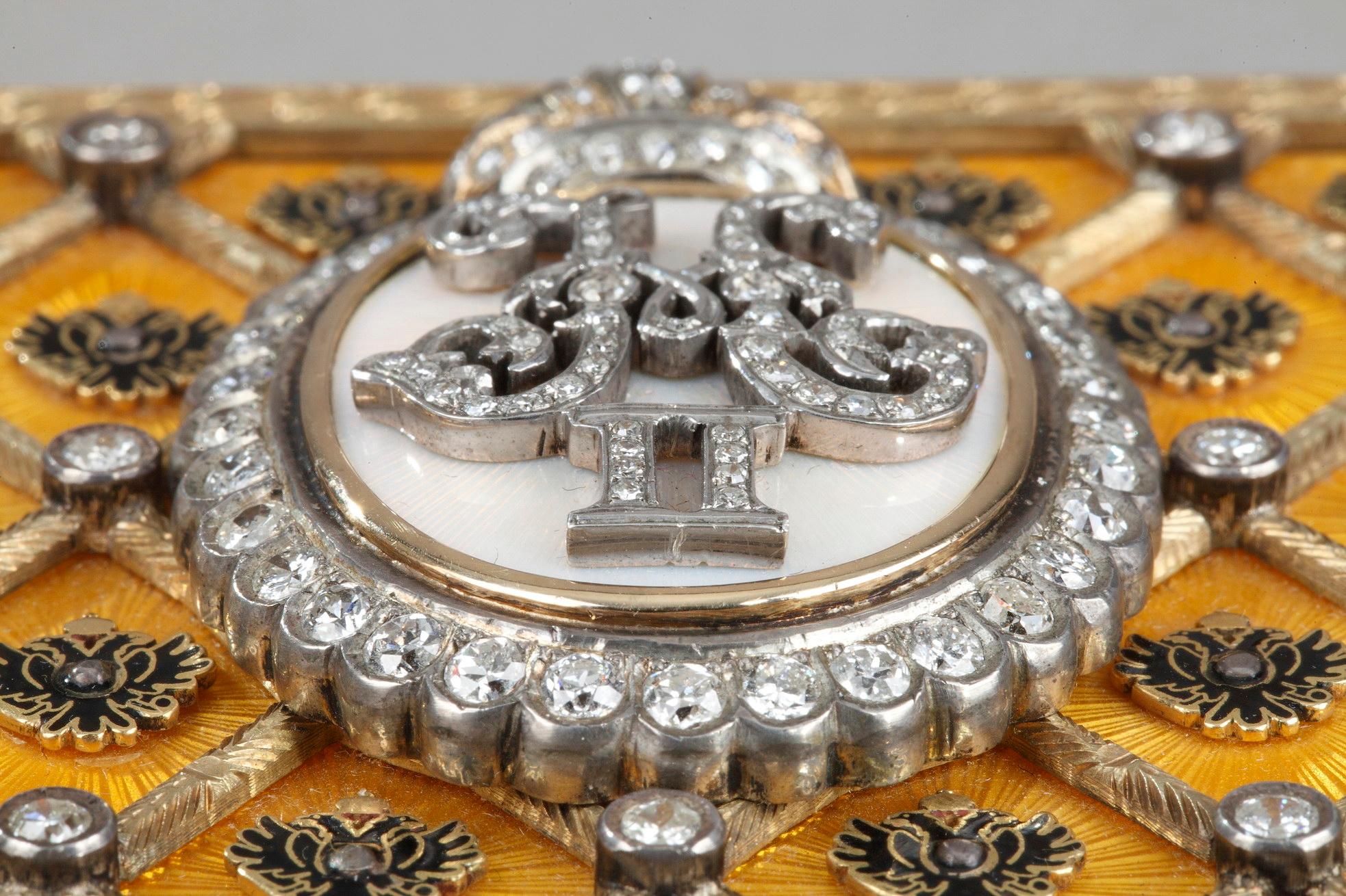 Tsar Nicholas II coronation snuff box. In homage to FABERGE. Early 20th century. 1