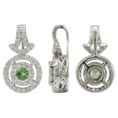 Tsavorite 18 Karat White Gold with Diamonds Pendant for Necklace