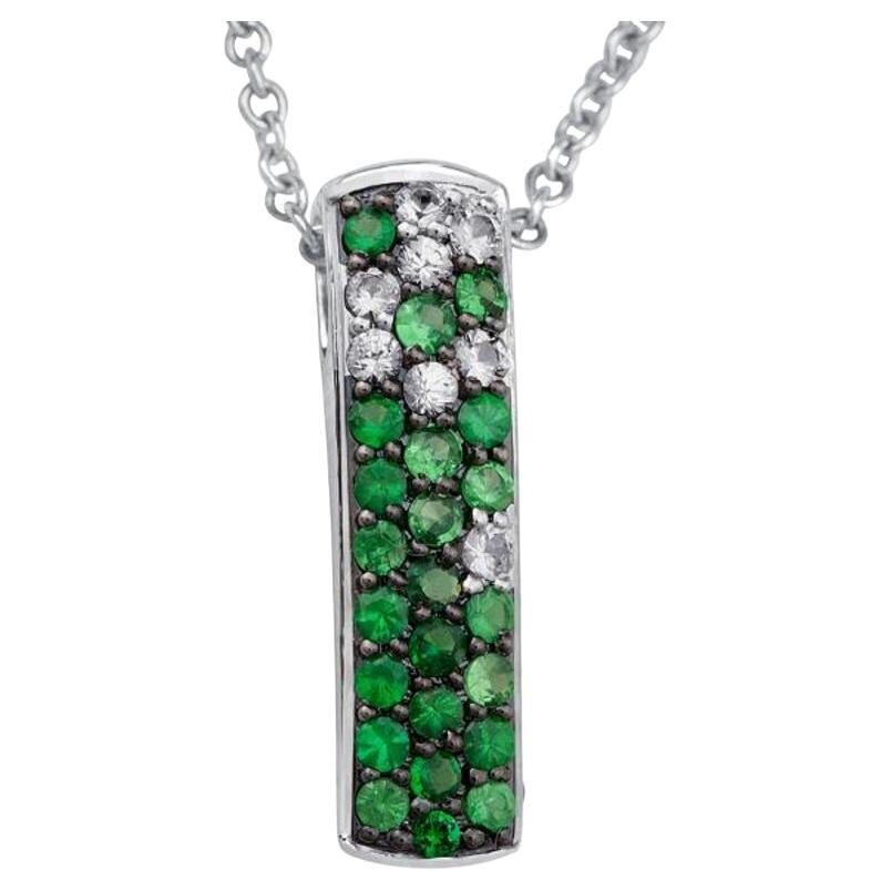 Tsavorite Garnet & 18k Gold Large Pill Pendant Necklace
