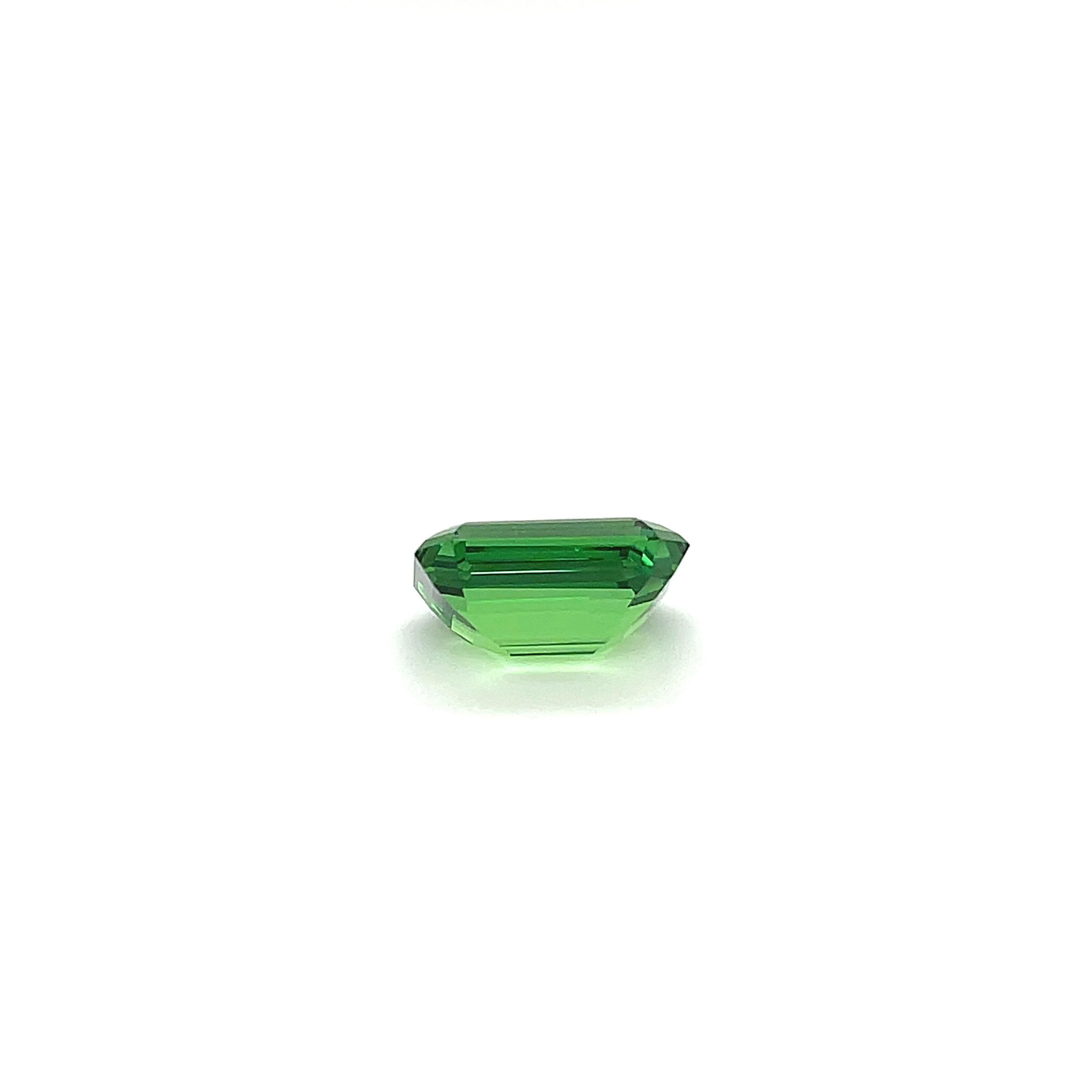 Emerald Cut Tsavorite 8.32 Carat Loose Gemstone For Sale