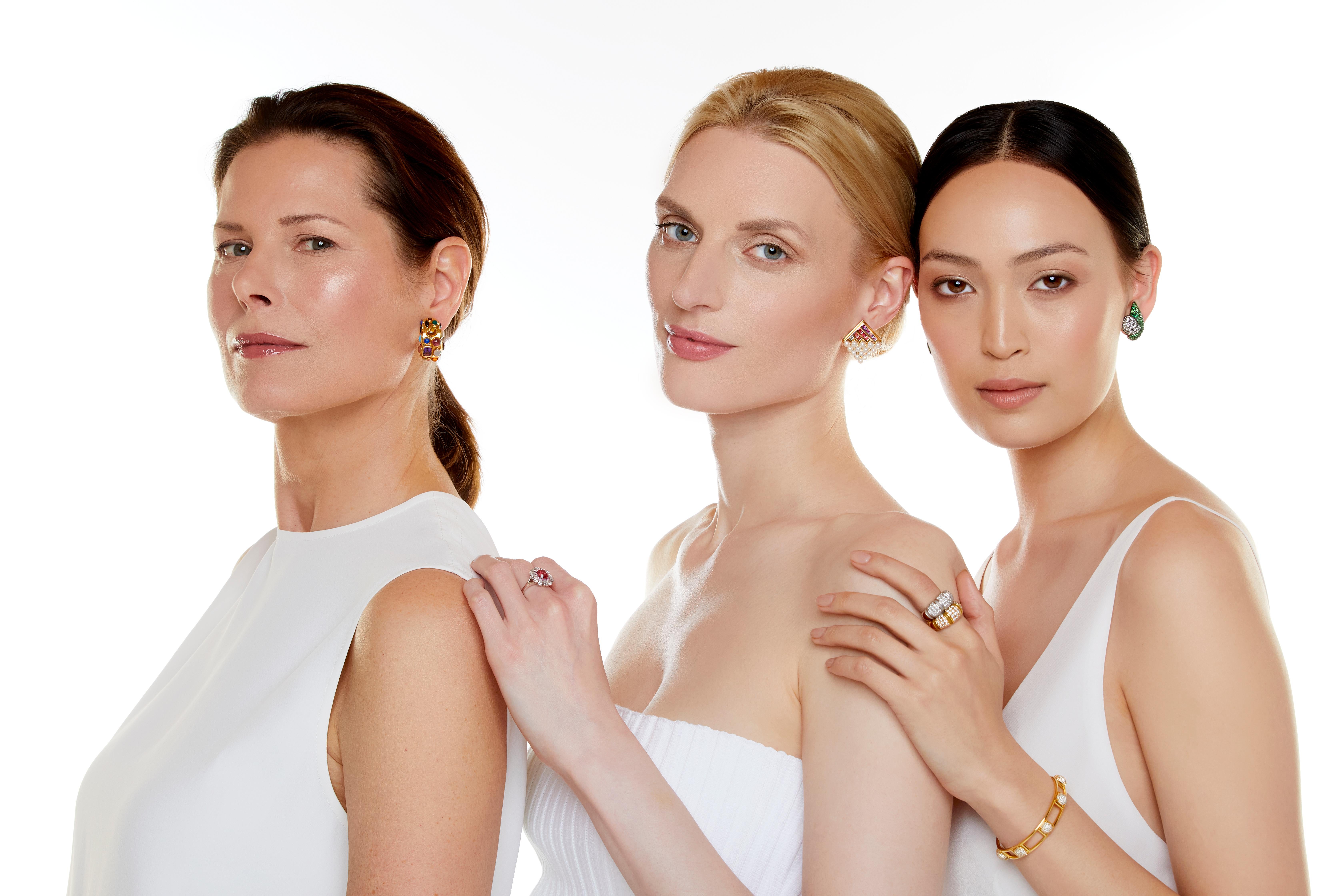 Boucles d'oreilles en tsavorite et diamant Pour femmes en vente