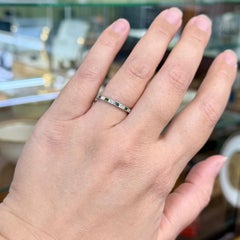 Tsavorite and Diamond Eternity Band Ring 18k White Gold Size 7