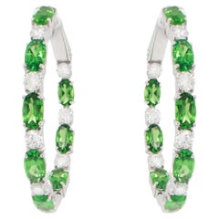 Ohrringe mit Tsavorit und Diamant 5,43 Karat 18K Gold