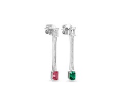Mahenge Spinel and Tsavorite Reverse Pair Earrings