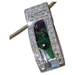 Tsavorite Brilliant Pendant 0.60 ct 0.30 ct a Newcomer Gem with Certificate