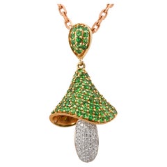 Tsavorite Cocktail Pendant in 14 Karat Yellow Gold