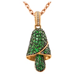 Tsavorite Cocktail Pendant in 14 Karat Yellow Gold