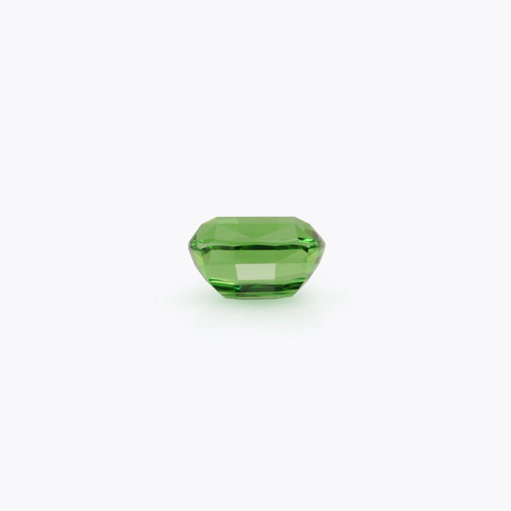 Vibrant 4.10 carat Tsavorite Garnet cushion cut gem, offered loose to a classy lady or gentleman.
Dimensions: 9.60 x 7.80 x 5.80 mm.
Returns are accepted and paid by us within 7 days of delivery.
We offer supreme custom jewelry work upon request.