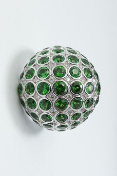 Tsavorite Diamond Bombe Dome Cocktail Ring