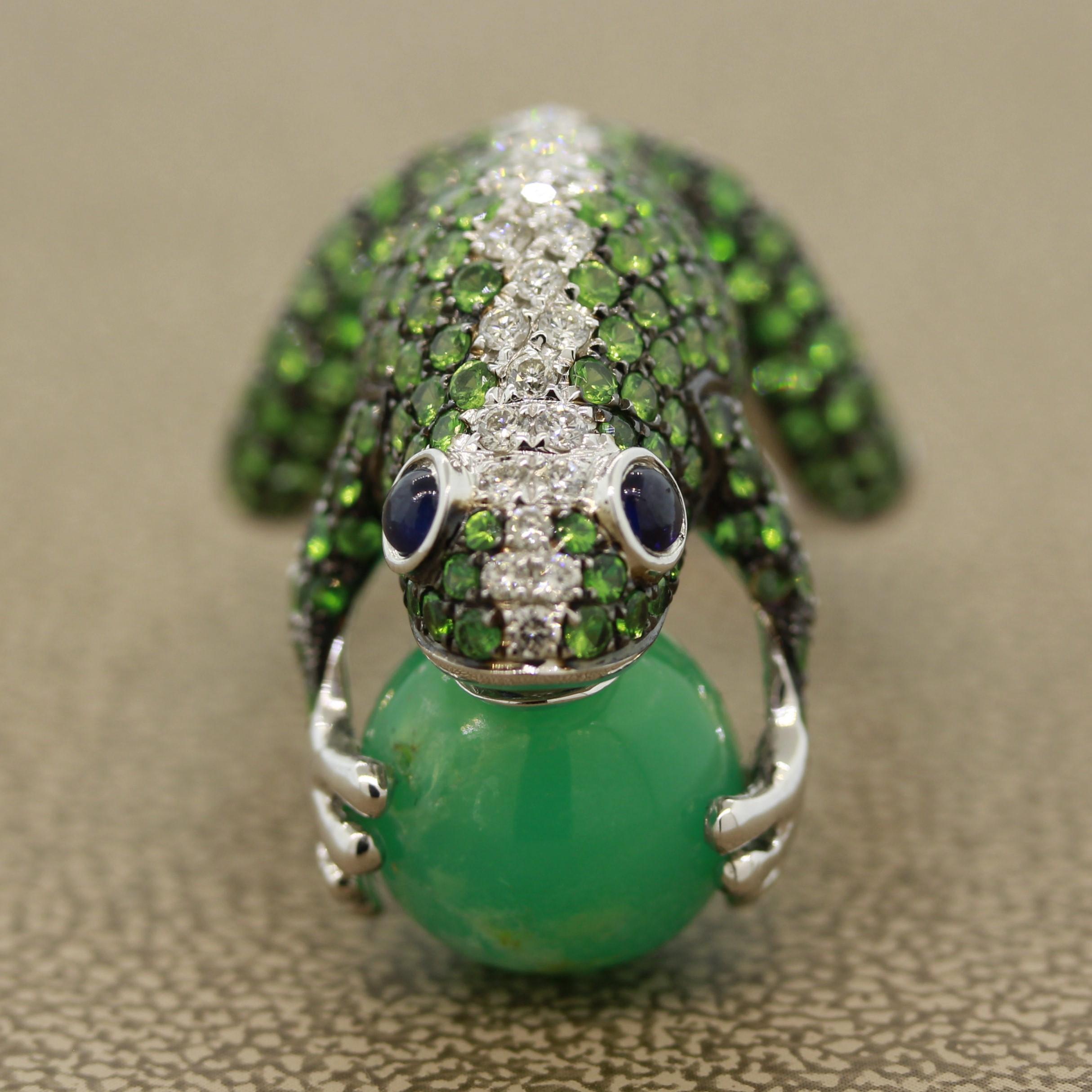 swarovski frog ring